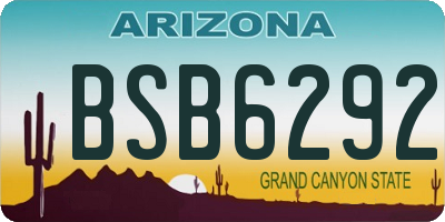 AZ license plate BSB6292