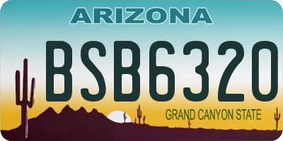 AZ license plate BSB6320