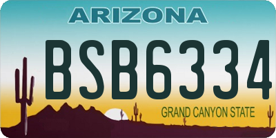 AZ license plate BSB6334