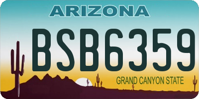 AZ license plate BSB6359