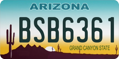 AZ license plate BSB6361