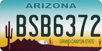 AZ license plate BSB6372