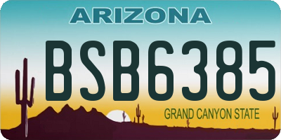 AZ license plate BSB6385