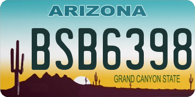 AZ license plate BSB6398