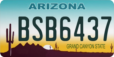 AZ license plate BSB6437