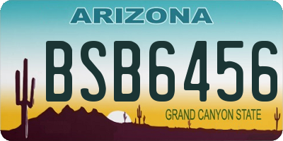 AZ license plate BSB6456