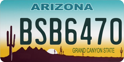 AZ license plate BSB6470