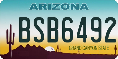 AZ license plate BSB6492