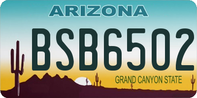 AZ license plate BSB6502