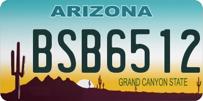 AZ license plate BSB6512