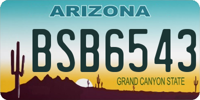 AZ license plate BSB6543