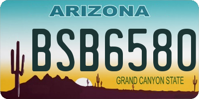 AZ license plate BSB6580