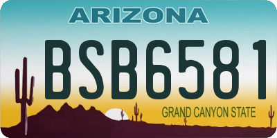 AZ license plate BSB6581