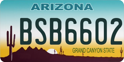 AZ license plate BSB6602