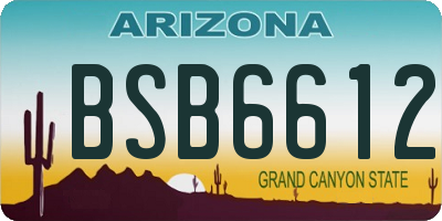 AZ license plate BSB6612