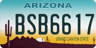 AZ license plate BSB6617