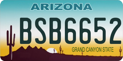 AZ license plate BSB6652