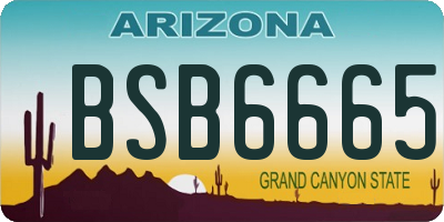 AZ license plate BSB6665