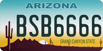 AZ license plate BSB6666