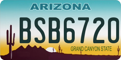 AZ license plate BSB6720