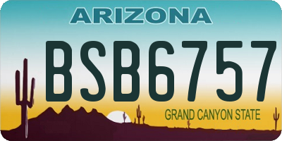 AZ license plate BSB6757