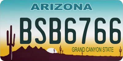 AZ license plate BSB6766