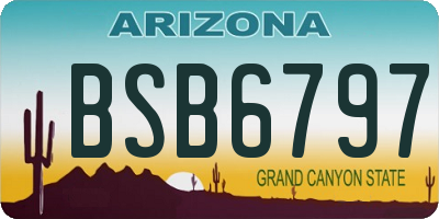 AZ license plate BSB6797