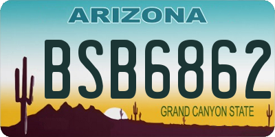 AZ license plate BSB6862