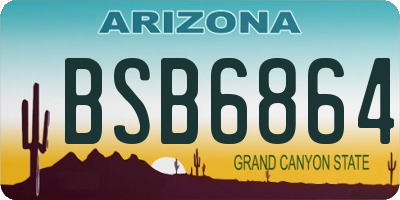 AZ license plate BSB6864