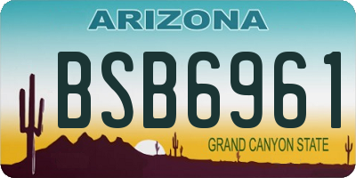 AZ license plate BSB6961