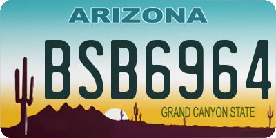 AZ license plate BSB6964
