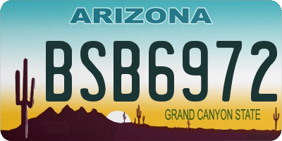 AZ license plate BSB6972