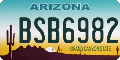 AZ license plate BSB6982