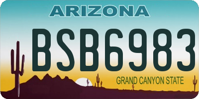 AZ license plate BSB6983