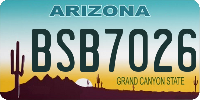 AZ license plate BSB7026