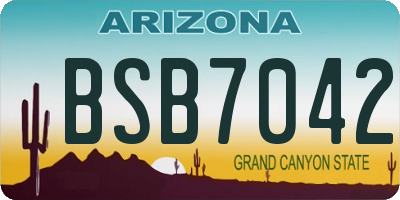 AZ license plate BSB7042