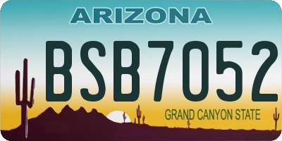 AZ license plate BSB7052
