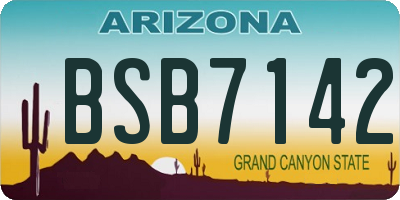 AZ license plate BSB7142