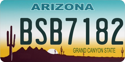 AZ license plate BSB7182