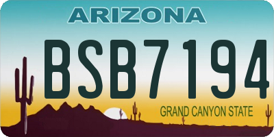 AZ license plate BSB7194