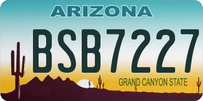 AZ license plate BSB7227