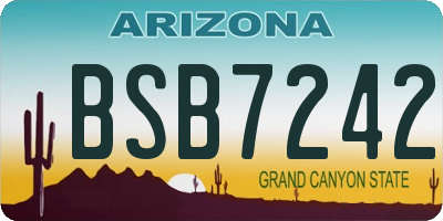AZ license plate BSB7242
