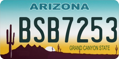 AZ license plate BSB7253