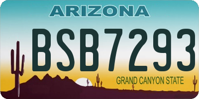 AZ license plate BSB7293