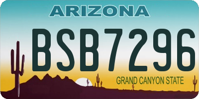 AZ license plate BSB7296