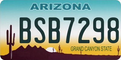 AZ license plate BSB7298