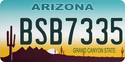 AZ license plate BSB7335