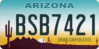 AZ license plate BSB7421