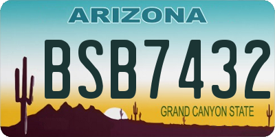 AZ license plate BSB7432