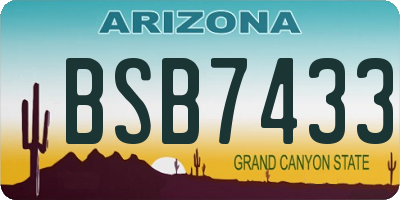 AZ license plate BSB7433